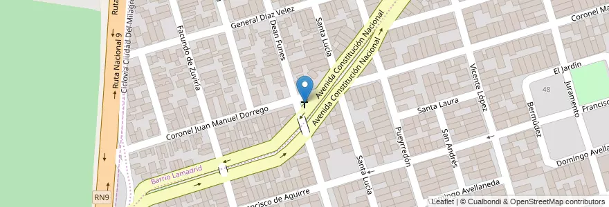 Mapa de ubicacion de Gruta Virgen del Rosario de San Nicolás en Arjantin, Salta, Capital, Municipio De Salta, Salta.