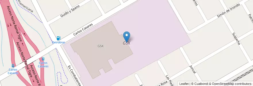 Mapa de ubicacion de GSK en Argentina, Provincia Di Buenos Aires, Partido De San Fernando, Victoria.
