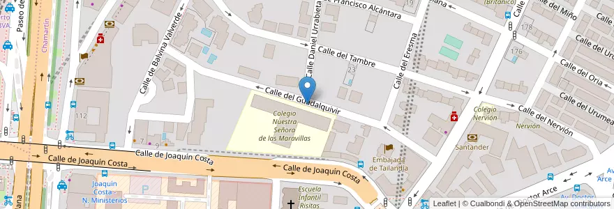 Mapa de ubicacion de GUADALQUIVIR, CALLE, DEL,16 en Spanien, Autonome Gemeinschaft Madrid, Autonome Gemeinschaft Madrid, Área Metropolitana De Madrid Y Corredor Del Henares, Madrid.