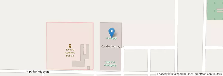 Mapa de ubicacion de Gualeguy en 아르헨티나, 엔트레리오스주, Departamento Villaguay, Distrito Lucas Al Sud, Villaguay.