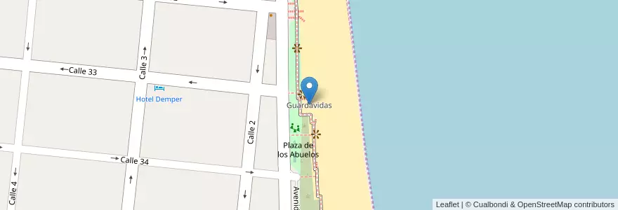 Mapa de ubicacion de Guardavidas en Arjantin, Santa Teresita.