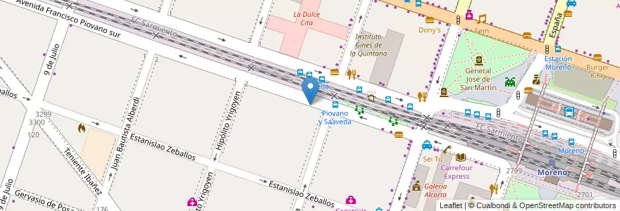 Mapa de ubicacion de Guardería en Arjantin, Buenos Aires, Partido De Moreno, Moreno.