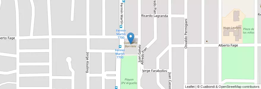 Mapa de ubicacion de Guarderia Barrilete en الأرجنتين, Córdoba, Departamento Capital, Pedanía Capital, Córdoba, Municipio De Córdoba.