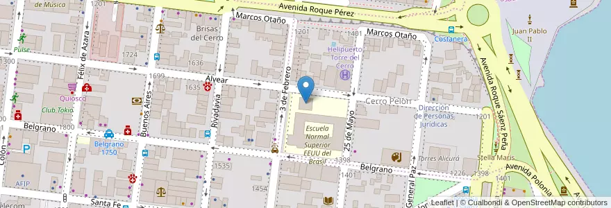Mapa de ubicacion de Guardería Escuela Normal en 阿根廷, Misiones, Departamento Capital, Municipio De Posadas, Posadas.