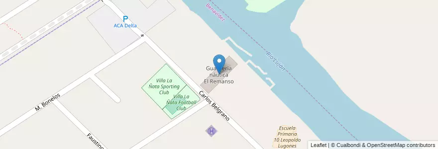 Mapa de ubicacion de Guardería náutica El Remanso en Arjantin, Buenos Aires, Partido De Tigre, Benavídez.