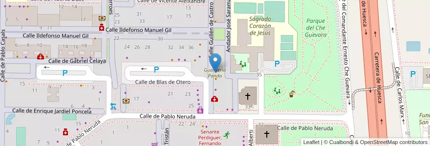 Mapa de ubicacion de Guardería Panda en Espanha, Aragão, Saragoça, Zaragoza, Saragoça.