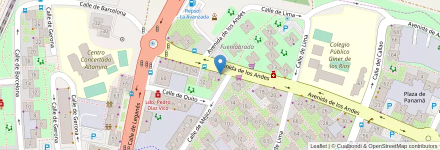Mapa de ubicacion de Guardería Platero y Yo en Spanje, Comunidad De Madrid, Comunidad De Madrid, Área Metropolitana De Madrid Y Corredor Del Henares, Fuenlabrada.