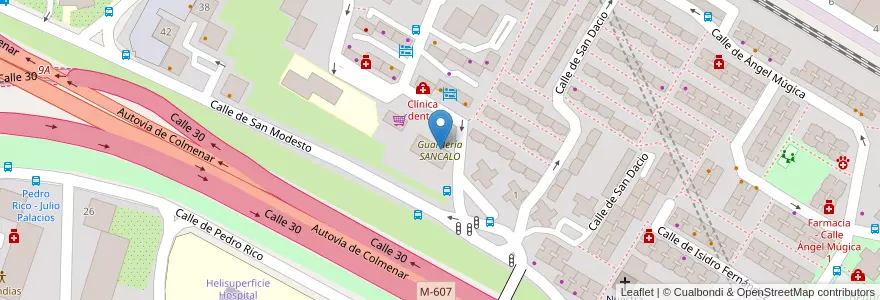 Mapa de ubicacion de Guardería SANCALO en España, Comunidad De Madrid, Comunidad De Madrid, Área Metropolitana De Madrid Y Corredor Del Henares, Madrid.