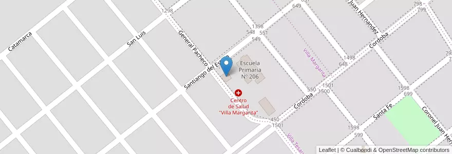 Mapa de ubicacion de Guardería "Walt Disney" en アルゼンチン, チリ, リオネグロ州, Municipio De Cinco Saltos, Departamento General Roca.