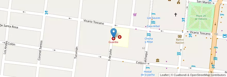 Mapa de ubicacion de Guardia en アルゼンチン, サルタ州, Cafayate, Municipio De Cafayate.