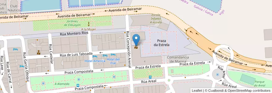Mapa de ubicacion de Guardia Civil en España, Vigo.