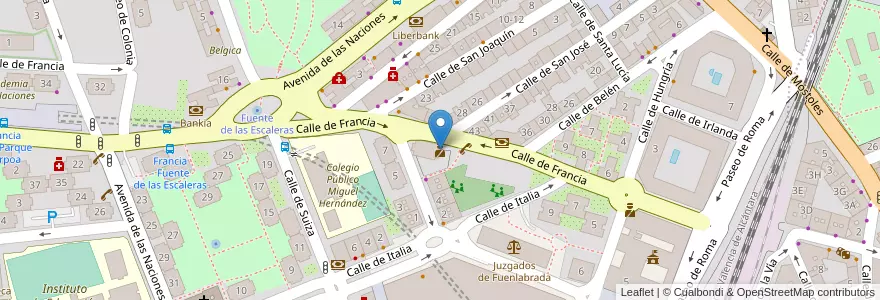 Mapa de ubicacion de Guardia Civil en 스페인, Comunidad De Madrid, Comunidad De Madrid, Área Metropolitana De Madrid Y Corredor Del Henares, Fuenlabrada.