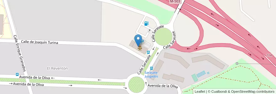 Mapa de ubicacion de Guardia Civil - Cuartel de Majadahonda. en スペイン, マドリード州, Comunidad De Madrid, Área Metropolitana De Madrid Y Corredor Del Henares, Majadahonda.