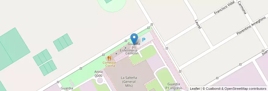 Mapa de ubicacion de Guardia P1 en 아르헨티나, 부에노스아이레스주, Partido De Almirante Brown, Burzaco.