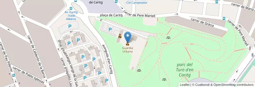 Mapa de ubicacion de Guàrdia Urbana en 西班牙, Catalunya, Barcelona, Barcelonès, Badalona.