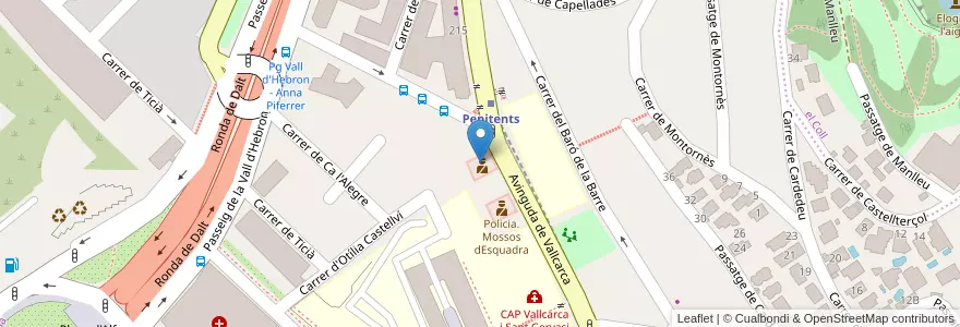 Mapa de ubicacion de Guardia Urbana Barcelona en 西班牙, Catalunya, Barcelona, Barcelonès, Barcelona.
