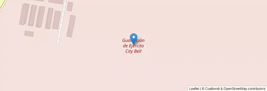 Mapa de ubicacion de Guarnición de Ejército City Bell, City Bell en Argentinië, Buenos Aires, Partido De La Plata, City Bell.