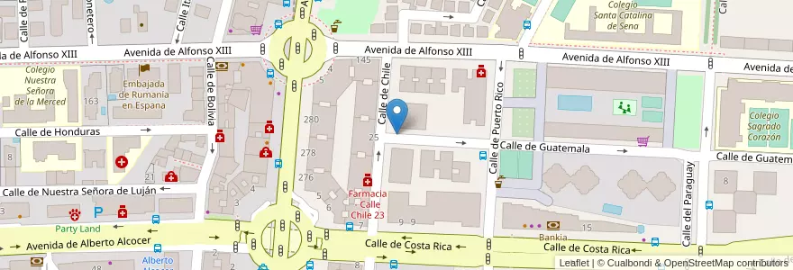 Mapa de ubicacion de GUATEMALA, CALLE, DE,2 en Испания, Мадрид, Мадрид, Área Metropolitana De Madrid Y Corredor Del Henares, Мадрид.