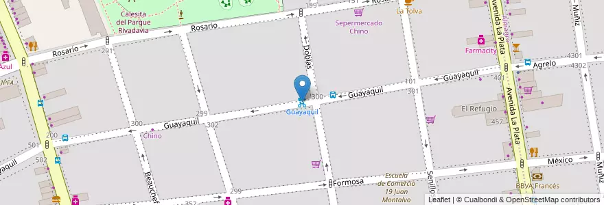 Mapa de ubicacion de Guayaquil, Caballito en آرژانتین, Ciudad Autónoma De Buenos Aires, Buenos Aires, Comuna 6.