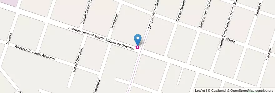 Mapa de ubicacion de Güemes en アルゼンチン, ブエノスアイレス州, Partido De Moreno, La Reja, Moreno.