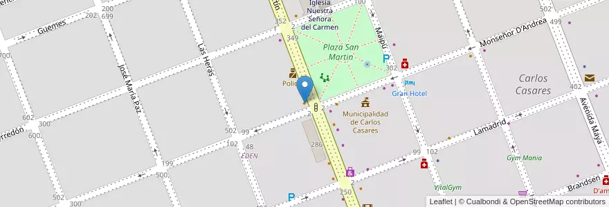 Mapa de ubicacion de Guernica en 아르헨티나, 부에노스아이레스주, Partido De Carlos Casares, Carlos Casares.