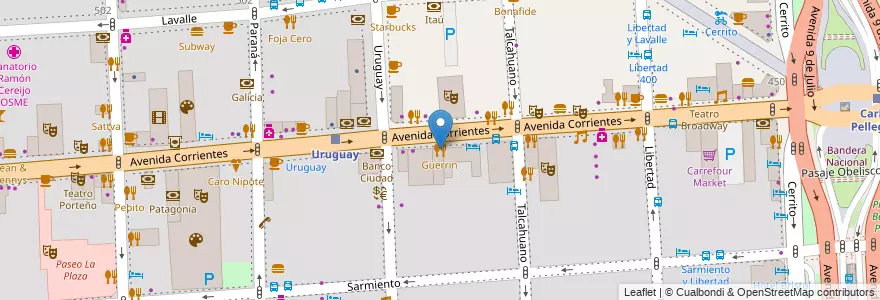 Mapa de ubicacion de Güerrin, San Nicolas en Argentine, Ciudad Autónoma De Buenos Aires, Comuna 1, Buenos Aires.