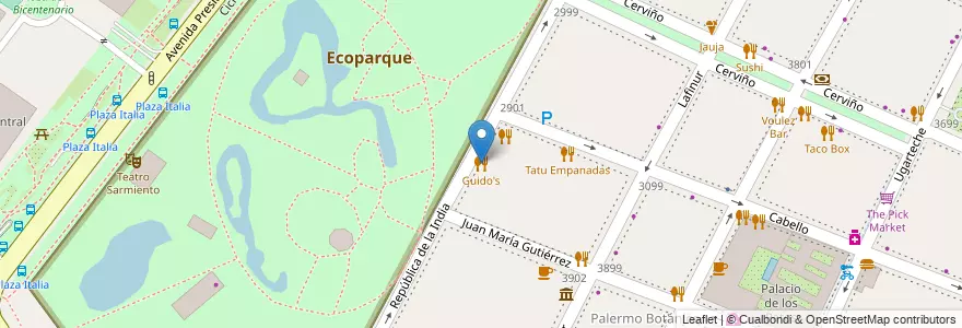 Mapa de ubicacion de Guido's, Palermo en الأرجنتين, Ciudad Autónoma De Buenos Aires, Buenos Aires, Comuna 14.