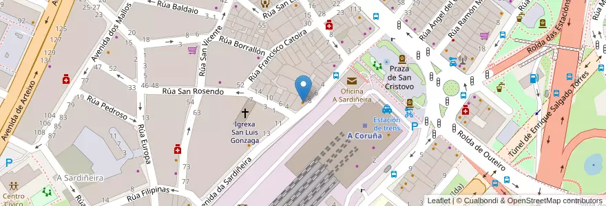 Mapa de ubicacion de Guitiriz en Spagna, Galizia, A Coruña, A Coruña, A Coruña.