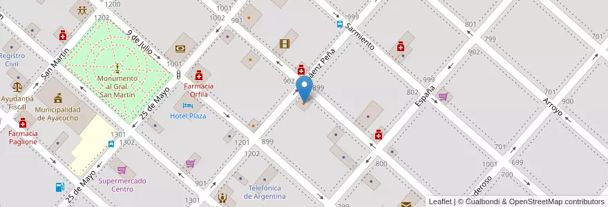 Mapa de ubicacion de Gulliver en Arjantin, Buenos Aires, Partido De Ayacucho, Ayacucho.
