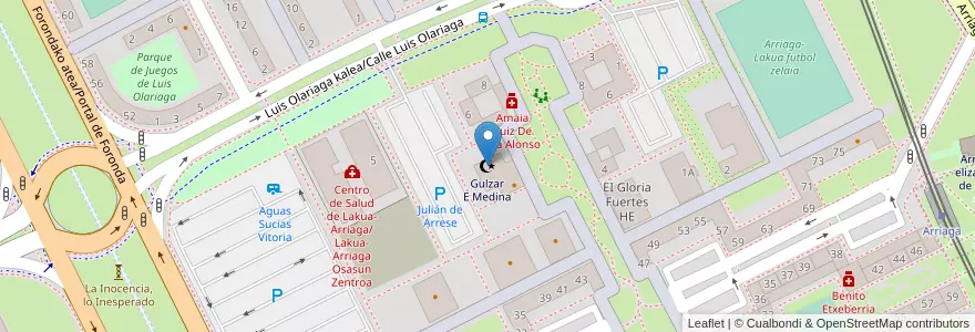 Mapa de ubicacion de Gulzar E Medina en Espanha, Comunidade Autónoma Do País Basco, Araba/Álava, Gasteizko Kuadrilla/Cuadrilla De Vitoria, Vitoria-Gasteiz.