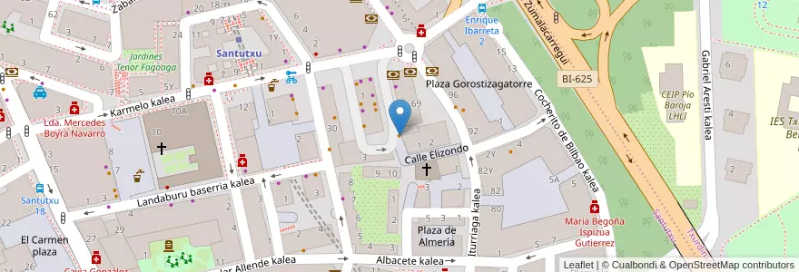 Mapa de ubicacion de Guretxe en Spanje, Baskenland, Biskaje, Bilboaldea, Bilbao.