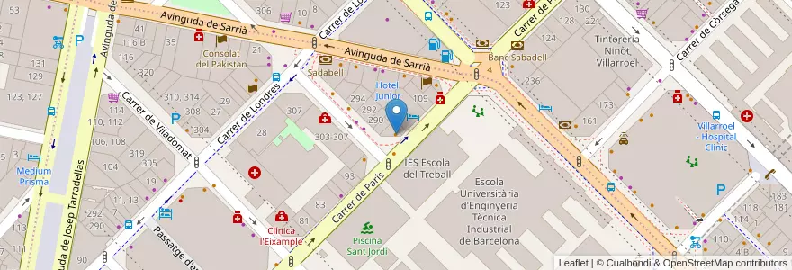 Mapa de ubicacion de Guspi en 스페인, Catalunya, Barcelona, Barcelonès, 바르셀로나.