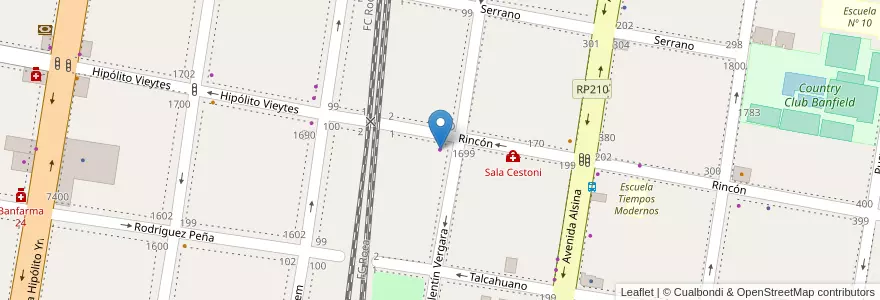 Mapa de ubicacion de Gusteau's en Argentina, Buenos Aires, Partido De Lomas De Zamora, Banfield.