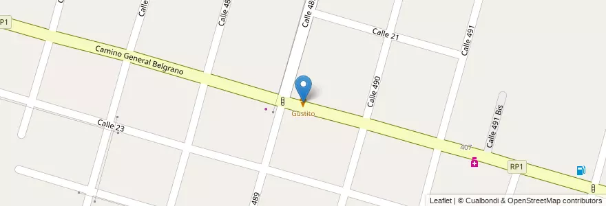 Mapa de ubicacion de Gustito, Gonnet en Arjantin, Buenos Aires, Partido De La Plata, Manuel B. Gonnet.