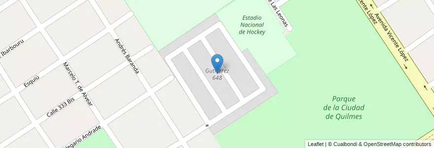 Mapa de ubicacion de Gutiérrez 648 en アルゼンチン, ブエノスアイレス州, Partido De Quilmes, Quilmes.