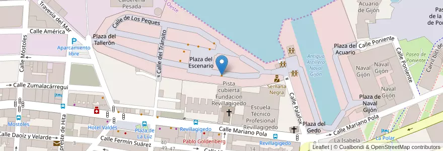 Mapa de ubicacion de Gyros en スペイン, アストゥリアス州, アストゥリアス州, Gijón/Xixón.