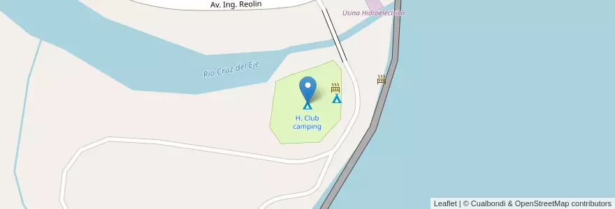 Mapa de ubicacion de H. Club camping en Argentinien, Provinz Córdoba, Departamento Cruz Del Eje, Municipio De Cruz Del Eje, Pedanía San Marcos.