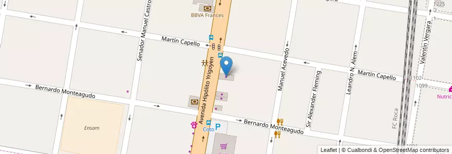 Mapa de ubicacion de H. Yrigoyen en Argentinië, Buenos Aires, Partido De Lomas De Zamora, Lomas De Zamora, Banfield.