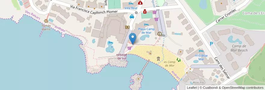 Mapa de ubicacion de H2O Scuba Academy en İspanya, Balear Adaları, España (Mar Territorial), Serra De Tramuntana, Balear Adaları, Andratx.
