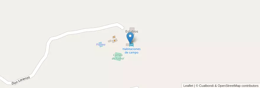 Mapa de ubicacion de Habitaciones de campo en 아르헨티나, Córdoba, Departamento San Javier, Pedanía Talas.