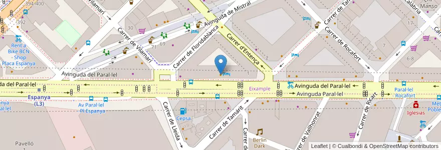 Mapa de ubicacion de Hachiko Sushi en 스페인, Catalunya, Barcelona, Barcelonès, 바르셀로나.
