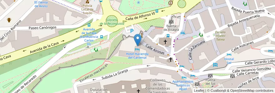 Mapa de ubicacion de Hacienda del Cardenal en Spain, Castile-La Mancha, Toledo, Toledo, Toledo.