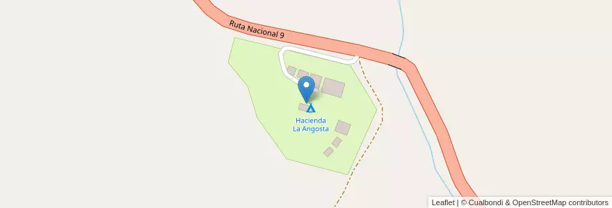 Mapa de ubicacion de Hacienda La Angosta en Arjantin, Salta, La Caldera, Municipio De La Caldera.