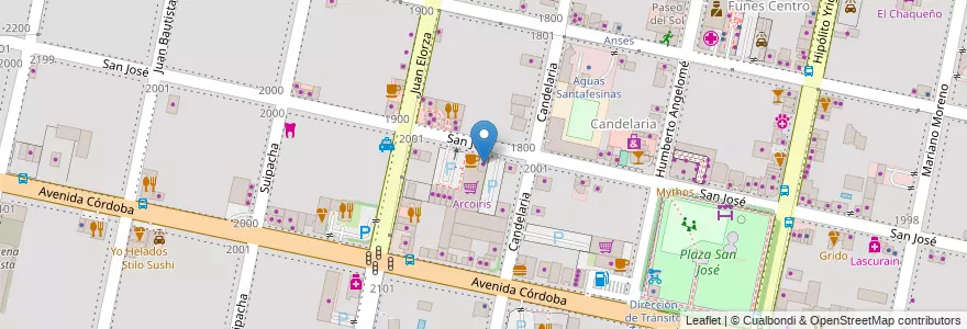 Mapa de ubicacion de Hada Madrina en 아르헨티나, Santa Fe, Departamento Rosario, Municipio De Funes, Funes.
