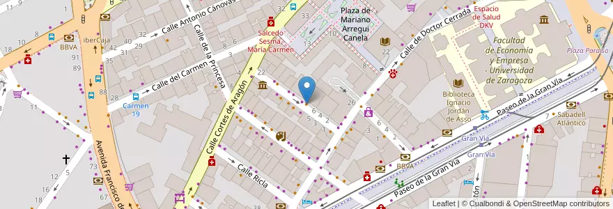 Mapa de ubicacion de Hadas y duendes en 스페인, Aragón, 사라고사, Zaragoza, 사라고사.