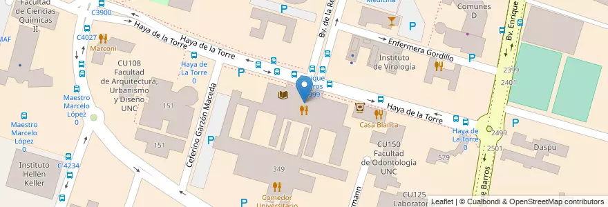 Mapa de ubicacion de Hall central en الأرجنتين, Córdoba, Departamento Capital, Pedanía Capital, Córdoba, Municipio De Córdoba.