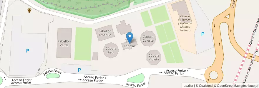 Mapa de ubicacion de Hall Central en 阿根廷, Córdoba, Departamento Capital, Pedanía Capital, Córdoba, Municipio De Córdoba.