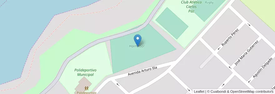 Mapa de ubicacion de Hambool en Argentinië, Córdoba, Departamento Punilla, Pedanía San Roque.