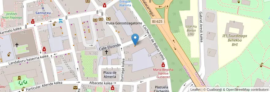 Mapa de ubicacion de Hamburguesería Lisboa en 스페인, Euskadi, Bizkaia, Bilboaldea, 빌바오.