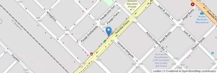 Mapa de ubicacion de Hamburguesería Papi en الأرجنتين, Chaco, Departamento San Fernando, Resistencia, Resistencia.